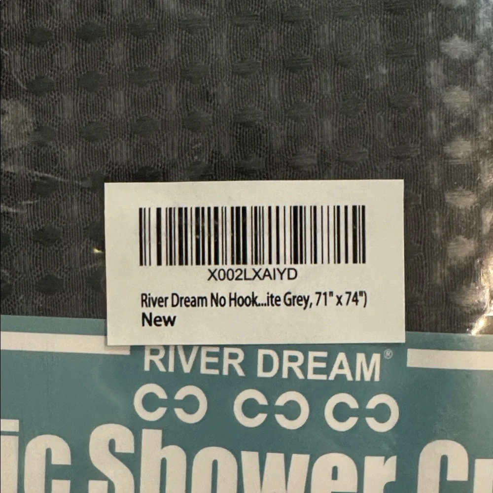 Amazon Black Fabric Shower Curtain with Snap-in Liner